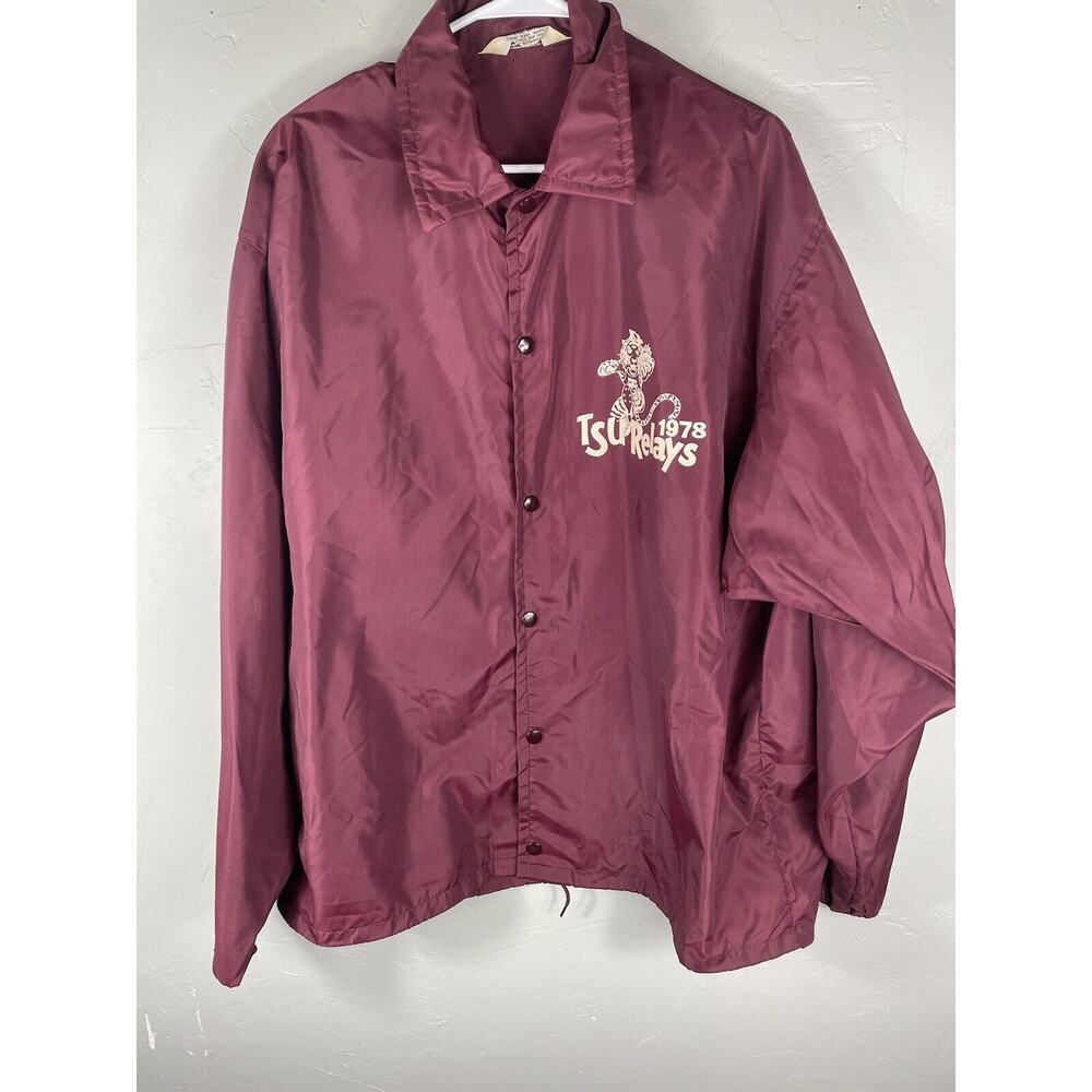 vintage texas southern jacket 1978 vintage texas relays wind breaker maroon LG